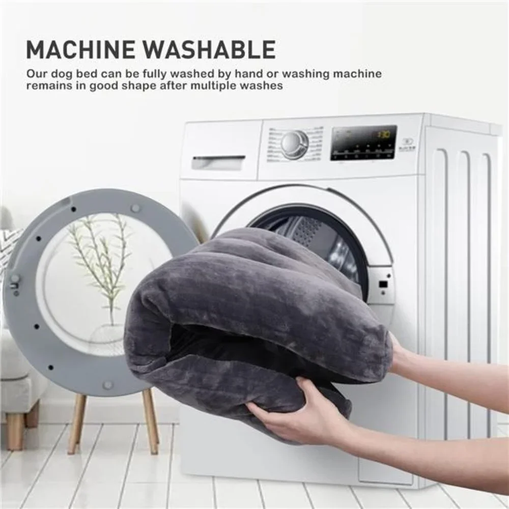Dog Crate Bed Washable Dog Beds for Large Dogs Deluxe Thick Flannel Fluffy Comfy
